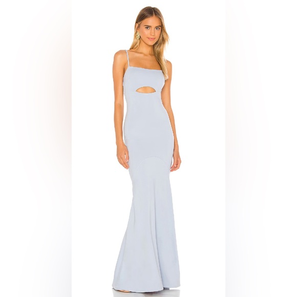 NWT Lovers + Friends Cleo Gown Cutout Pastel Blue Mermaid sz Medium - Picture 1 of 3